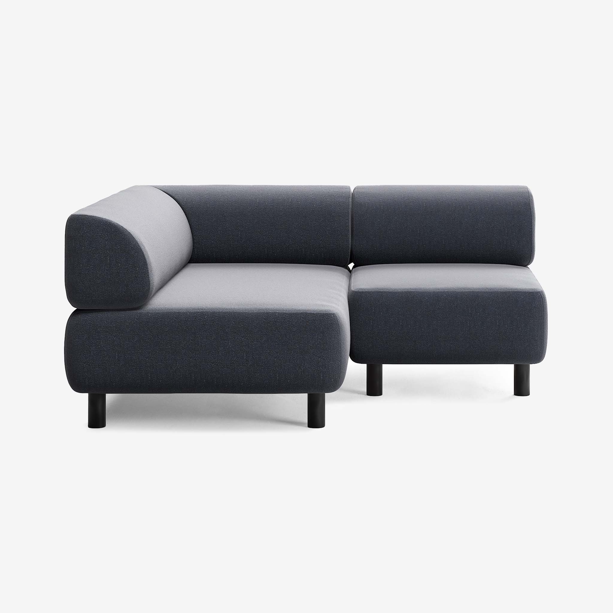 Bolder Sofa 170x150 Heritage Indigo Rechts Schwarz