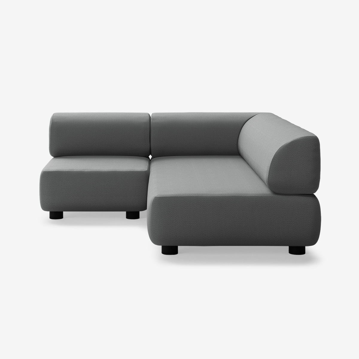 Bolder Sofa 170x200 Links Loop Charcoal Niedrige Beine