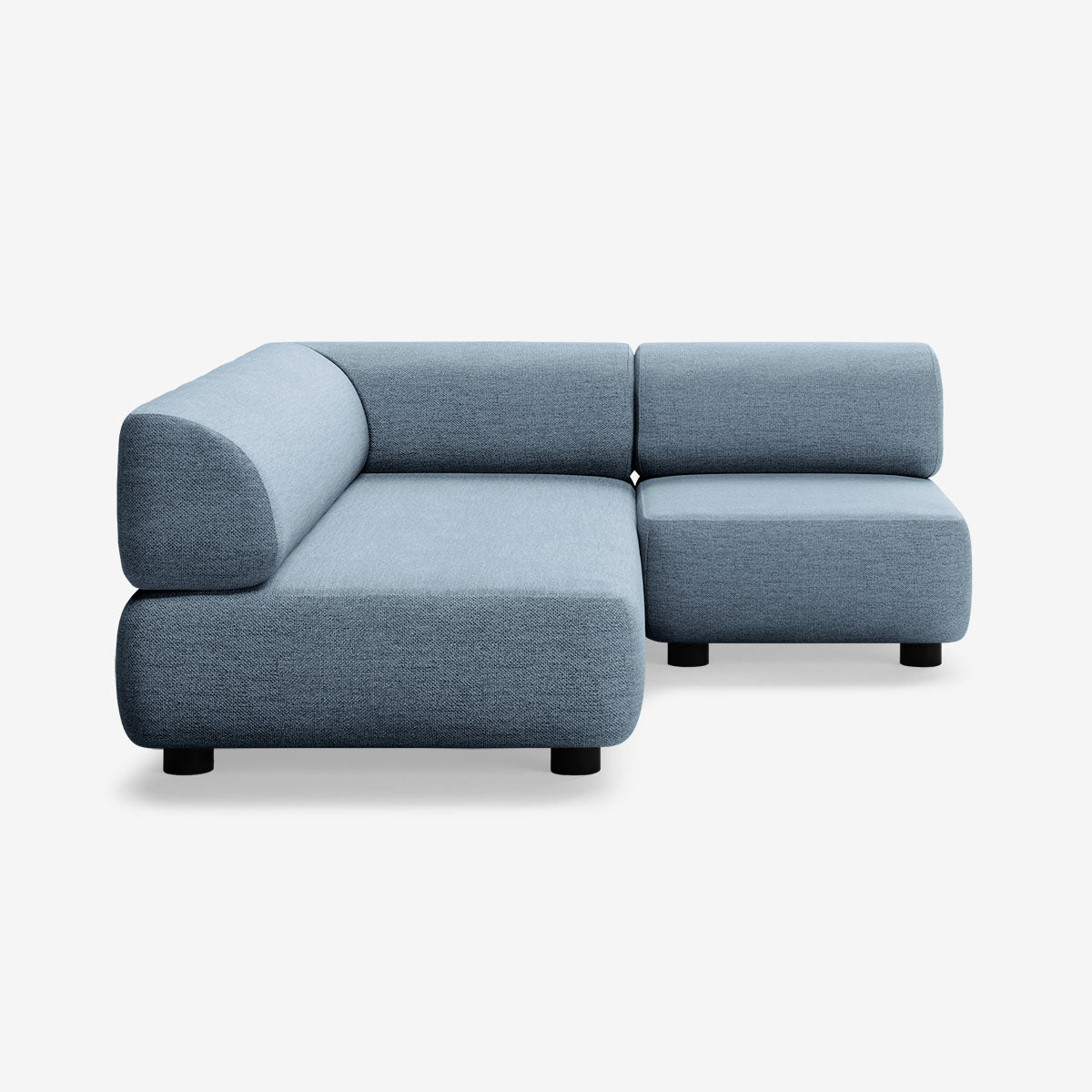 Bolder Sofa 170x200 Rechts Nantes Carbon Sky Niedrige Beine