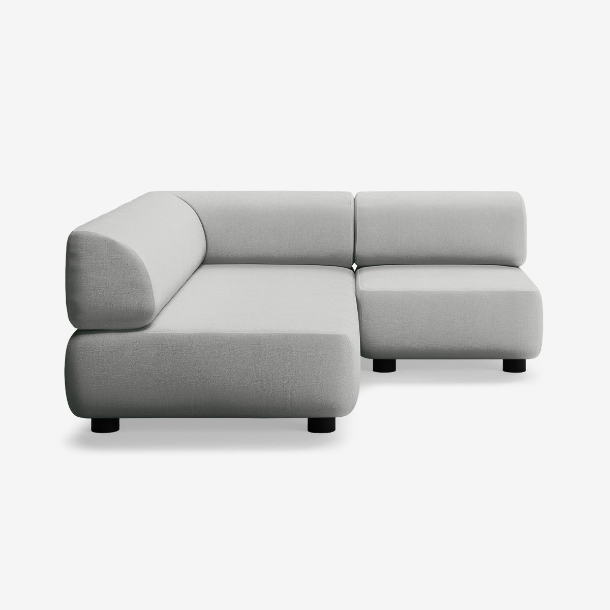 Bolder Sofa 170x200 Rechts Nantes Grey Chine Niedrige Beine