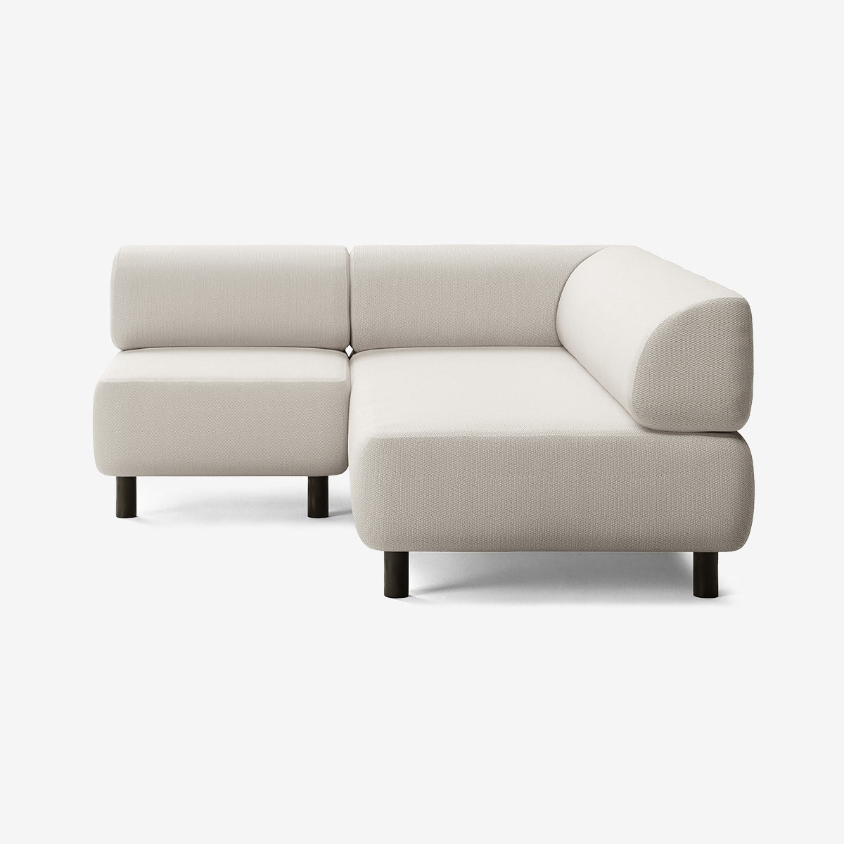 Bolder Sofa 170x200 cm 3-Sitzer Links Beine Schwarz Loop Marble