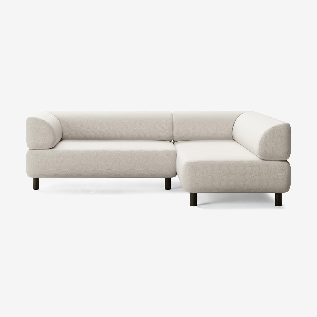 Bolder Sofa 245x170 cm 4-Sitzer Links Beine Schwarz Loop Marble