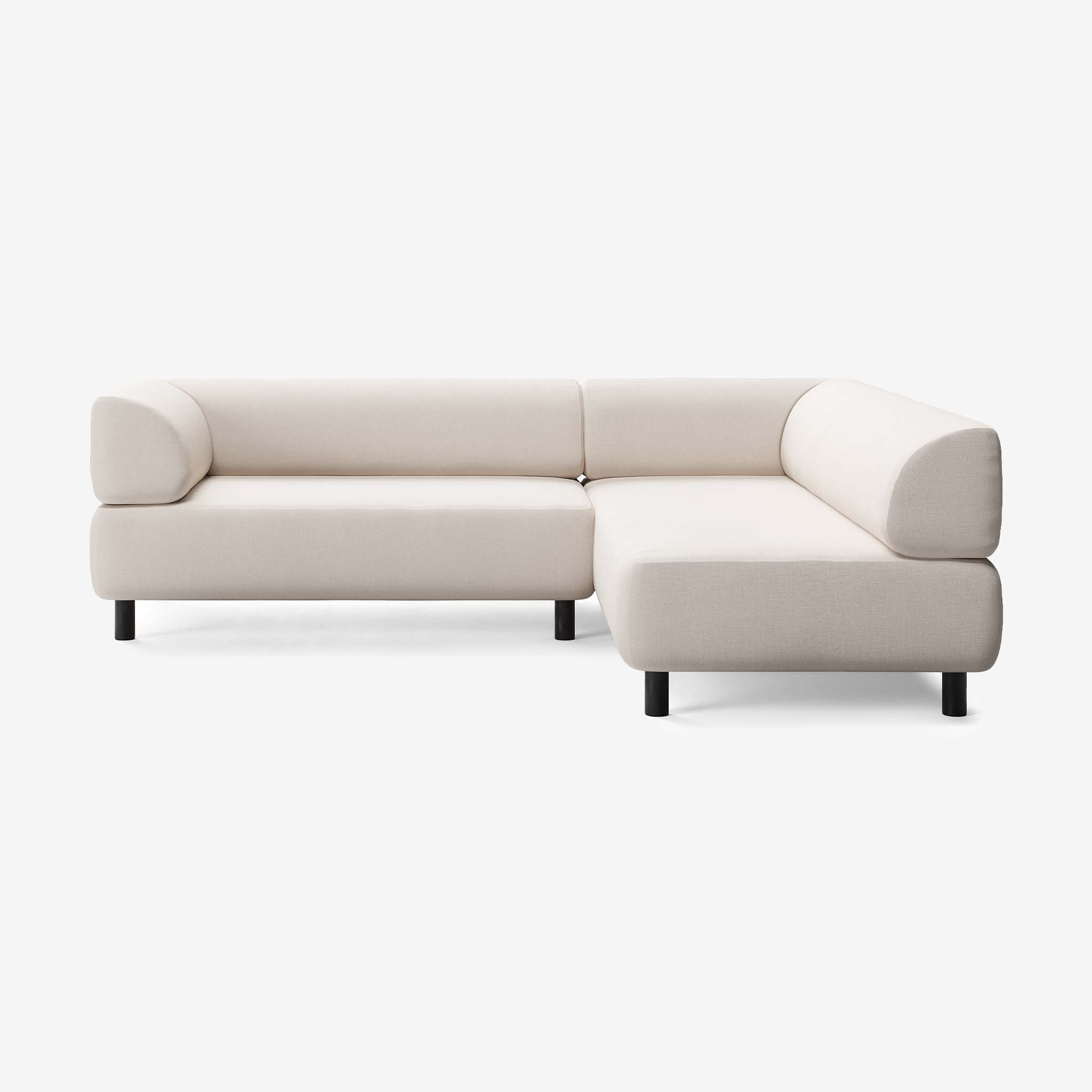 Bolder Sofa 245x200 Links Nantes Linen Chalk Schwarz