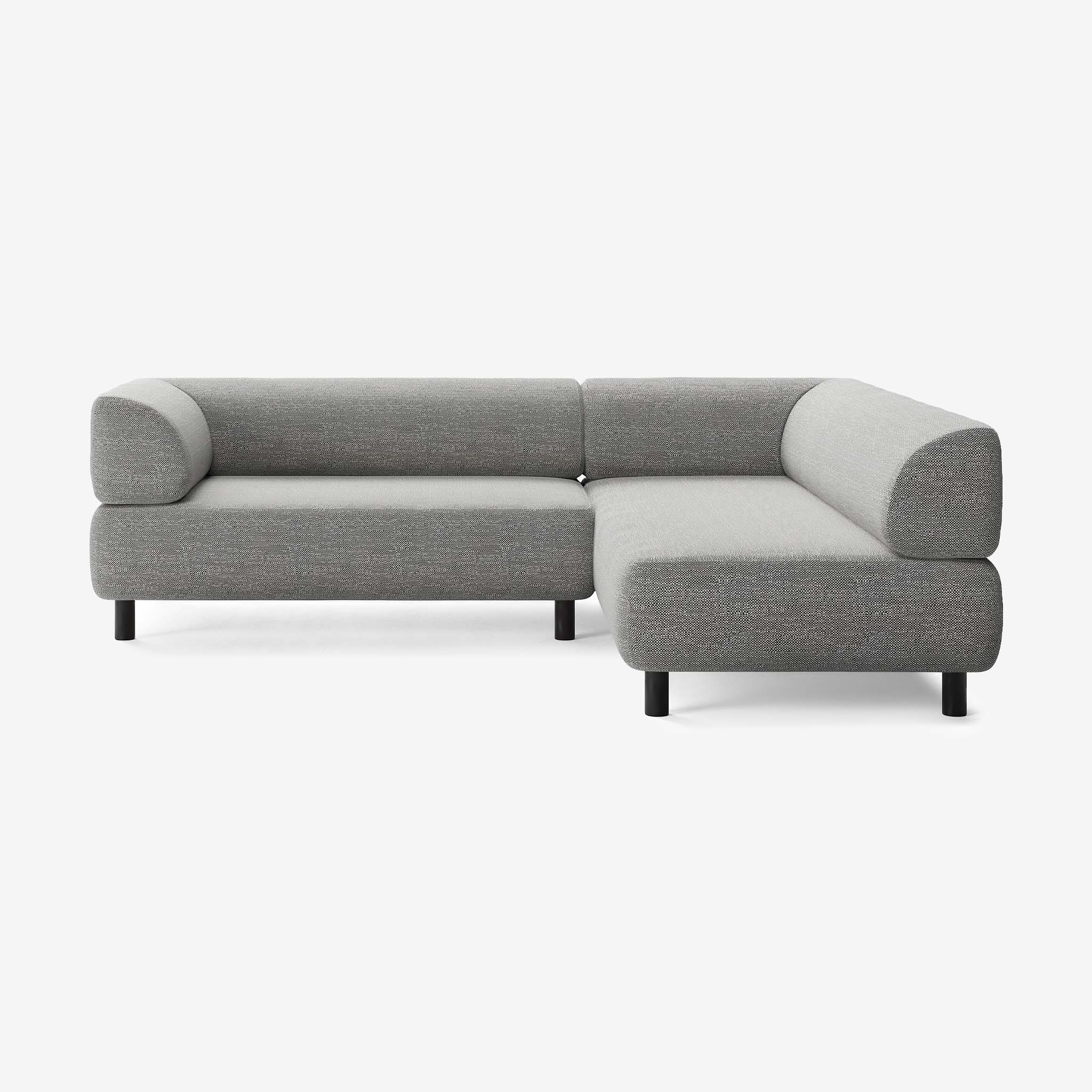 Bolder Sofa 245x200 Links Savant Zinc Schwarz