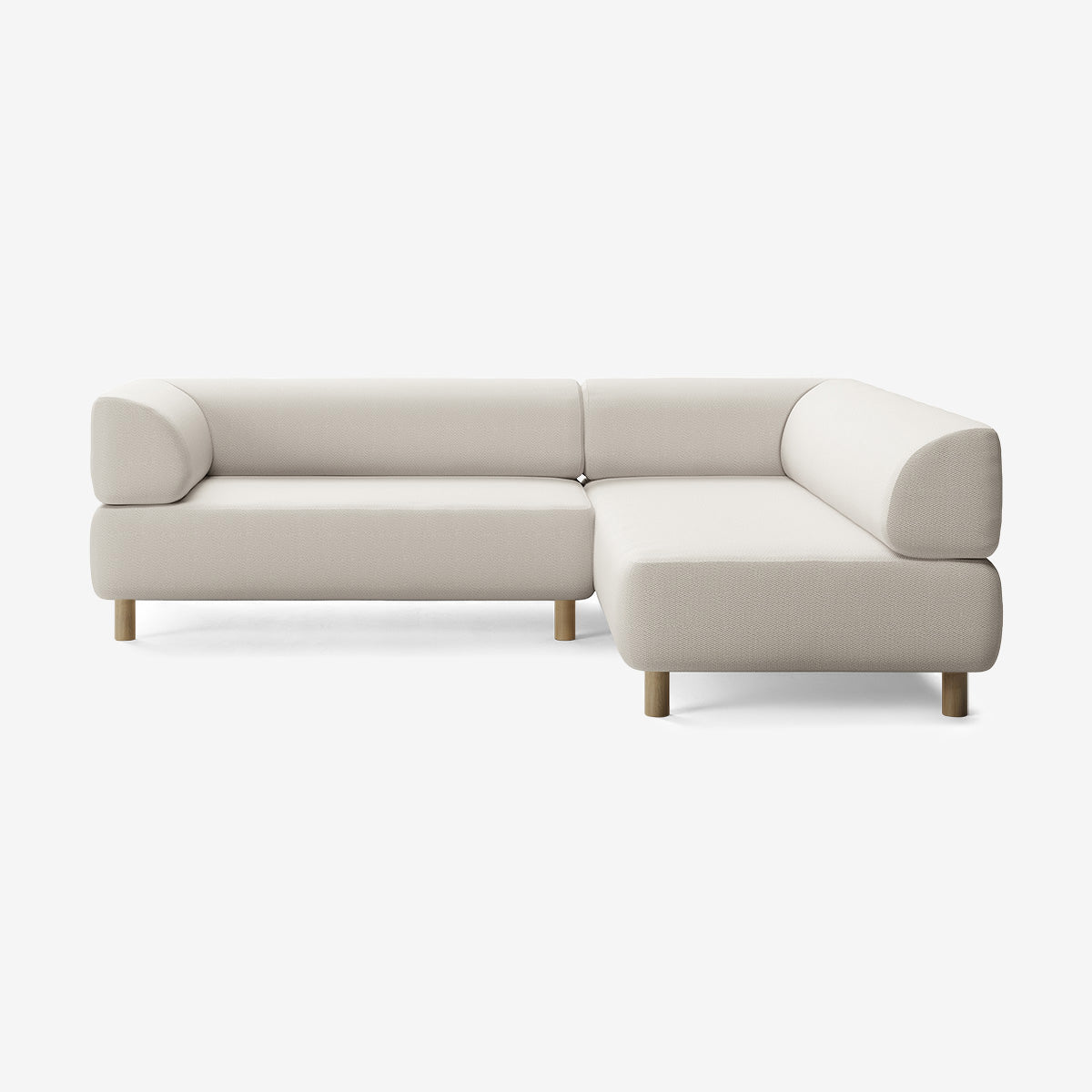 Bolder Sofa 245x200 cm 4-Sitzer Links Beine Eiche Loop Marble