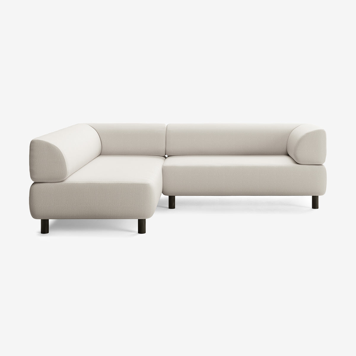 Bolder Sofa 245x200 cm niedrige Füße 4-Sitzer Links Beine Schwarz Loop Marble