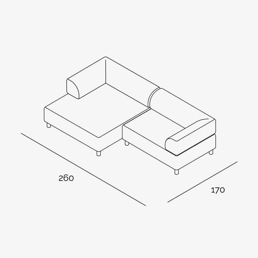 Bolder Sofa 260x170 cm (3-Sitzer)