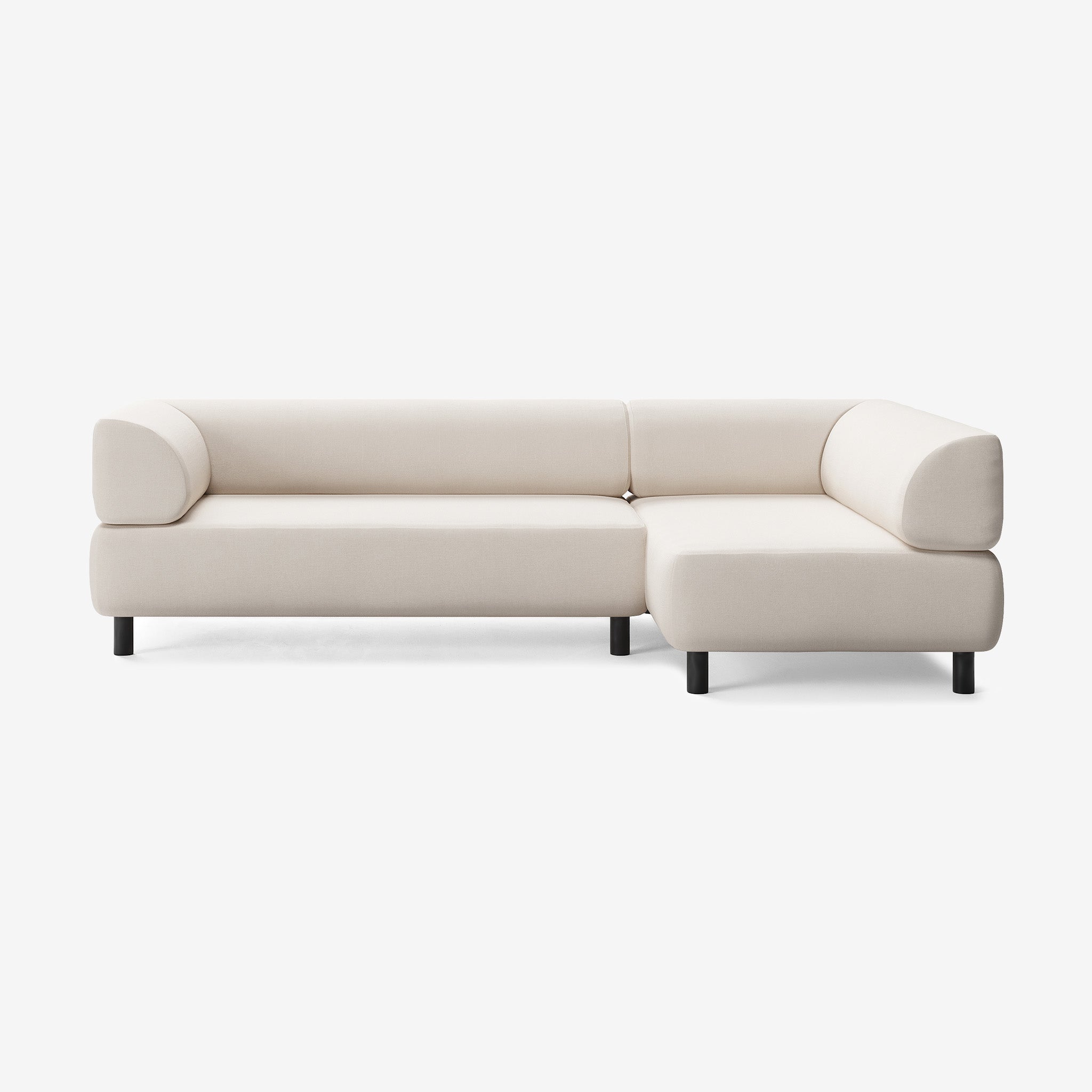 Bolder Sofa 265x150 Links Nantes Linen Chalk Schwarz