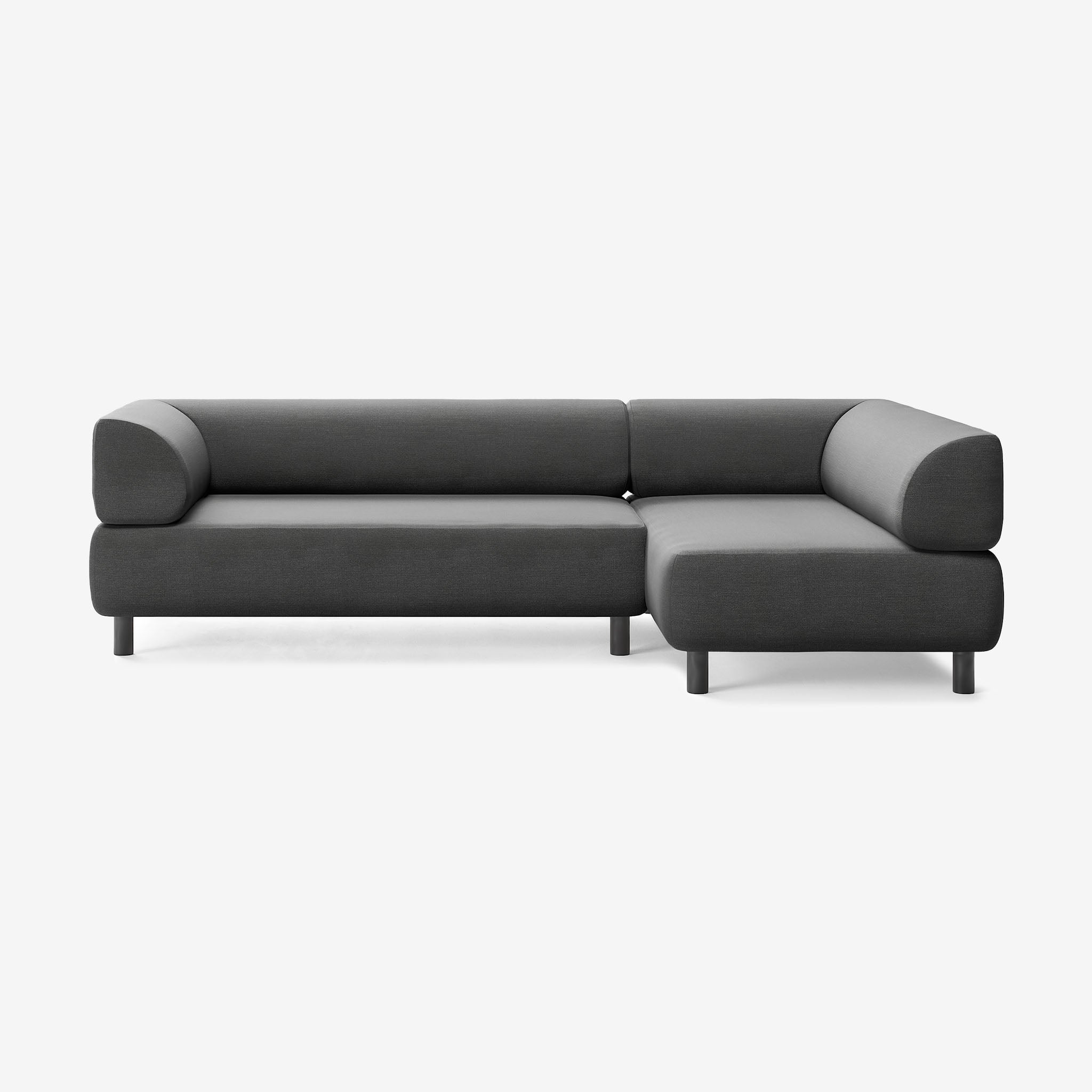 Bolder Sofa 265x150 Links Nantes Sooty Schwarz