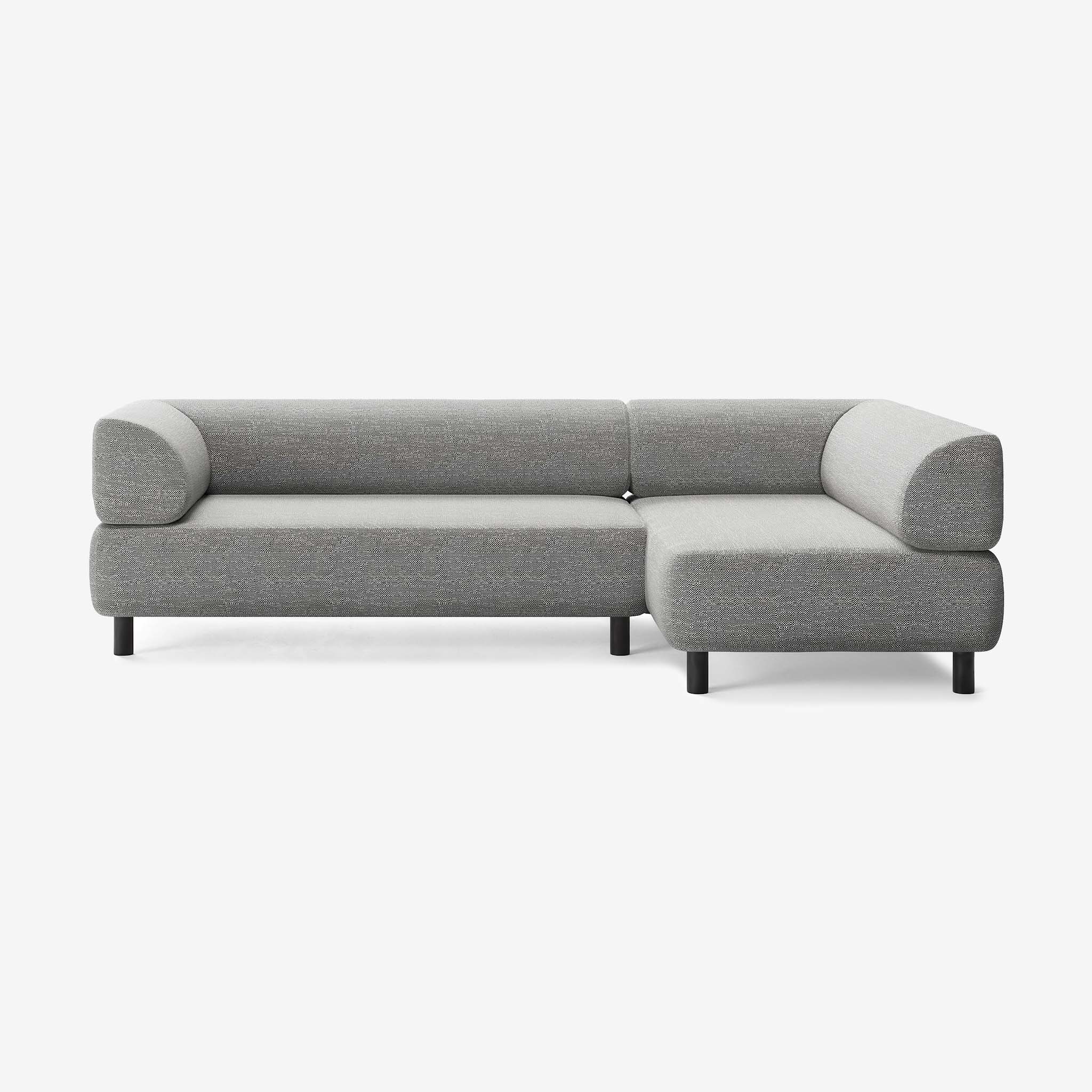 Bolder Sofa 265x150 Links Savant Zinc Schwarz