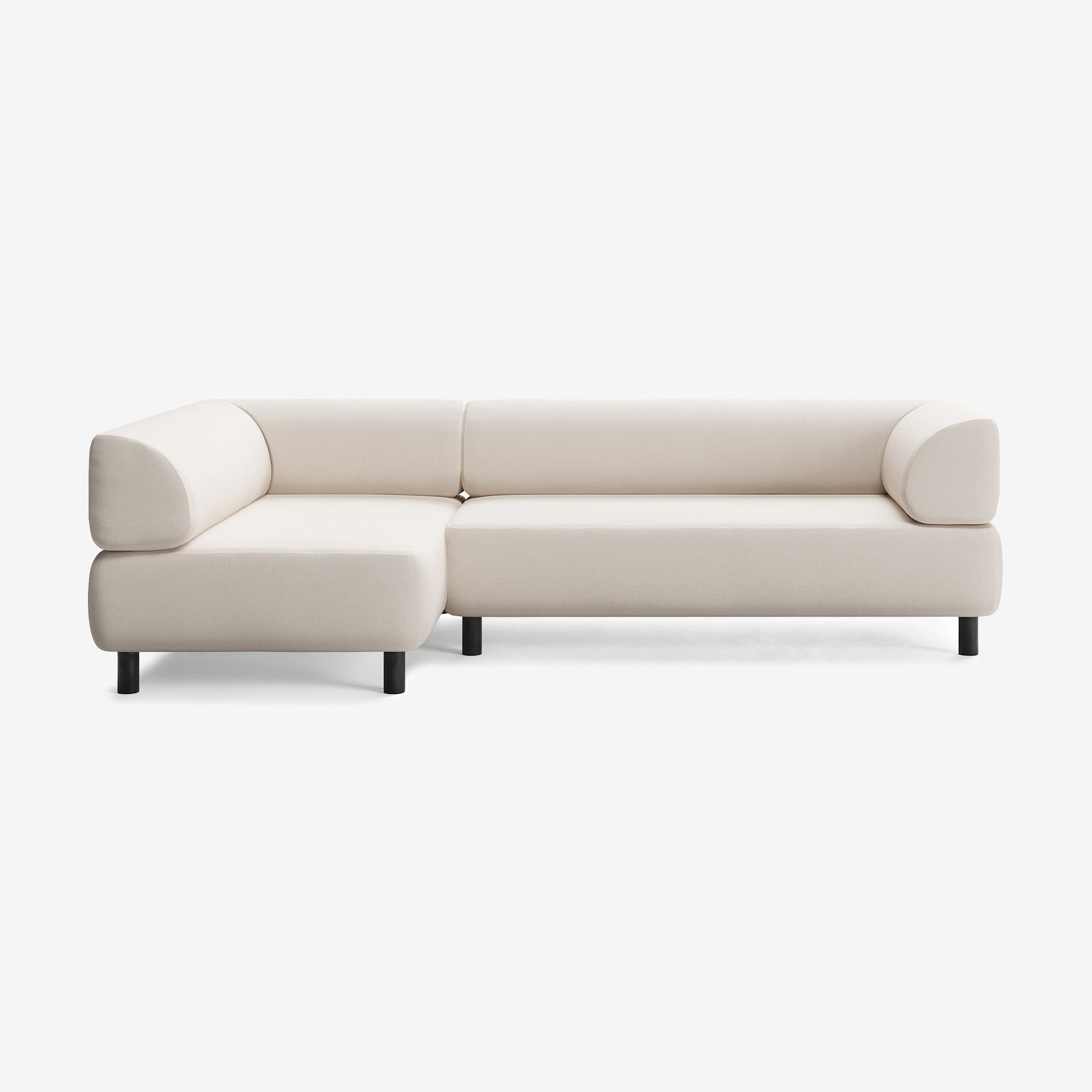Bolder Sofa 265x150 Rechts Nantes Linen Chalk Schwarz