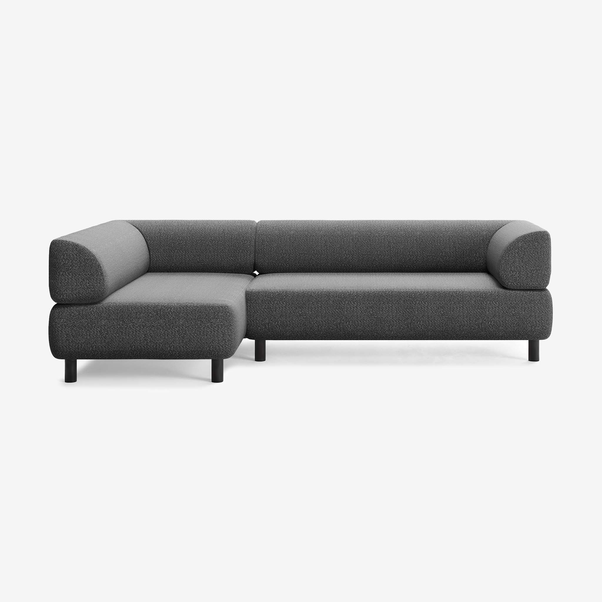 Bolder Sofa 265x150 Rechts Savant Tornado Schwarz