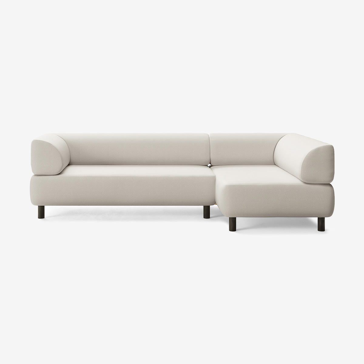 Bolder Sofa 265x150 cm 5-Sitzer Links Beine Schwarz Loop Marble