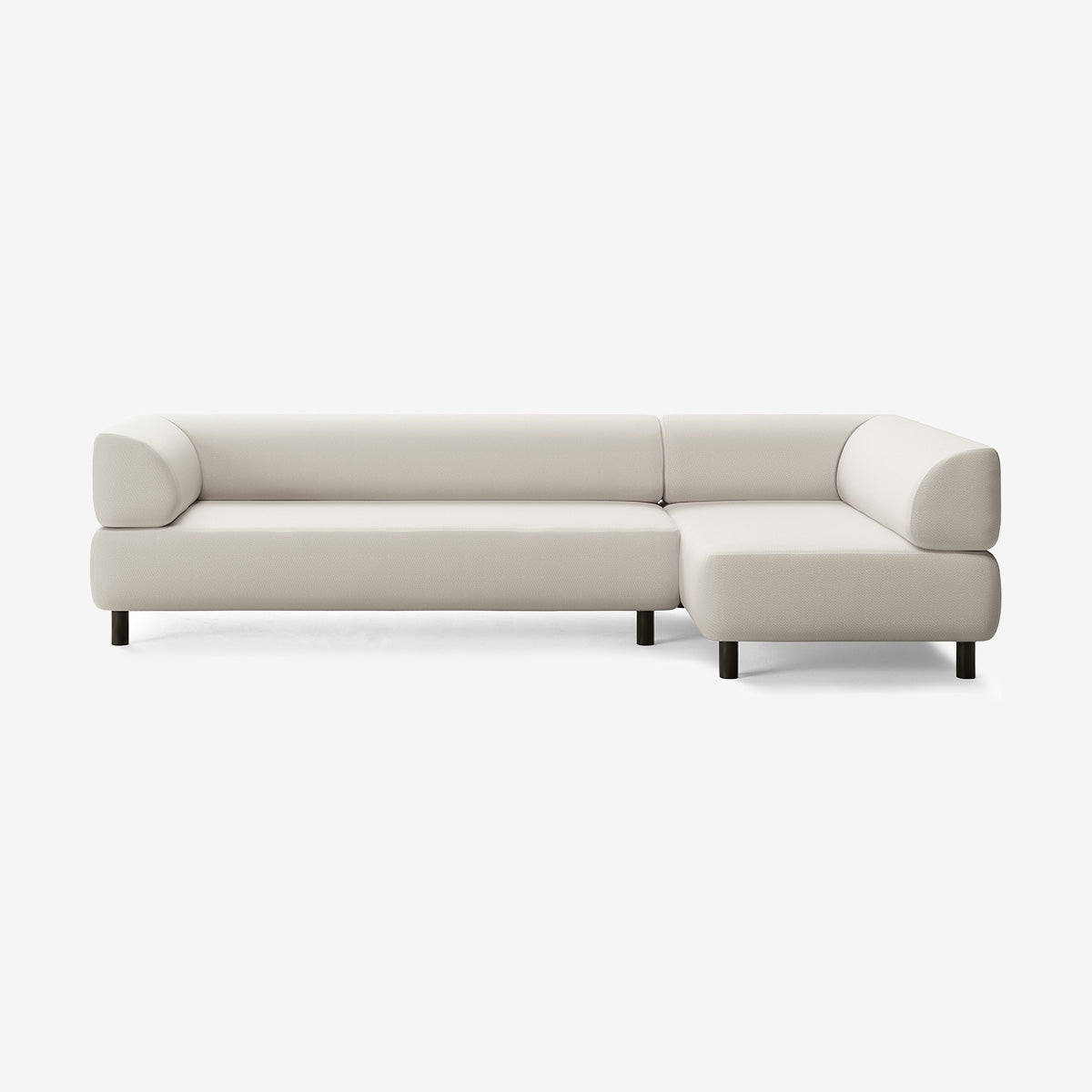 Bolder Sofa 295x150 cm 5-Sitzer Links Beine Schwarz Loop Marble