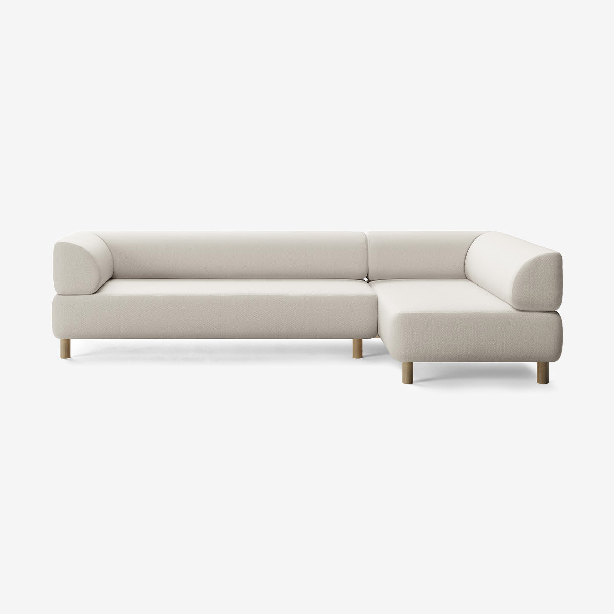 Bolder Sofa 295x170 cm 5-Sitzer Links Beine Eiche Loop Marble
