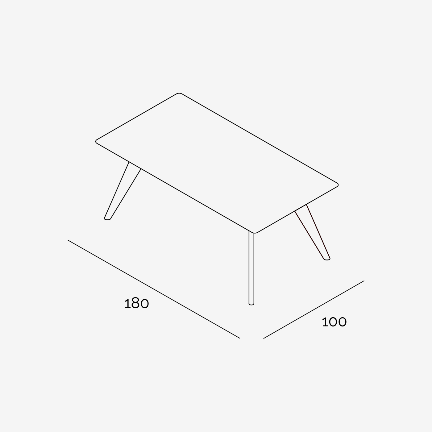 Esstisch Hielke 180x100 cm technische Zeichnung