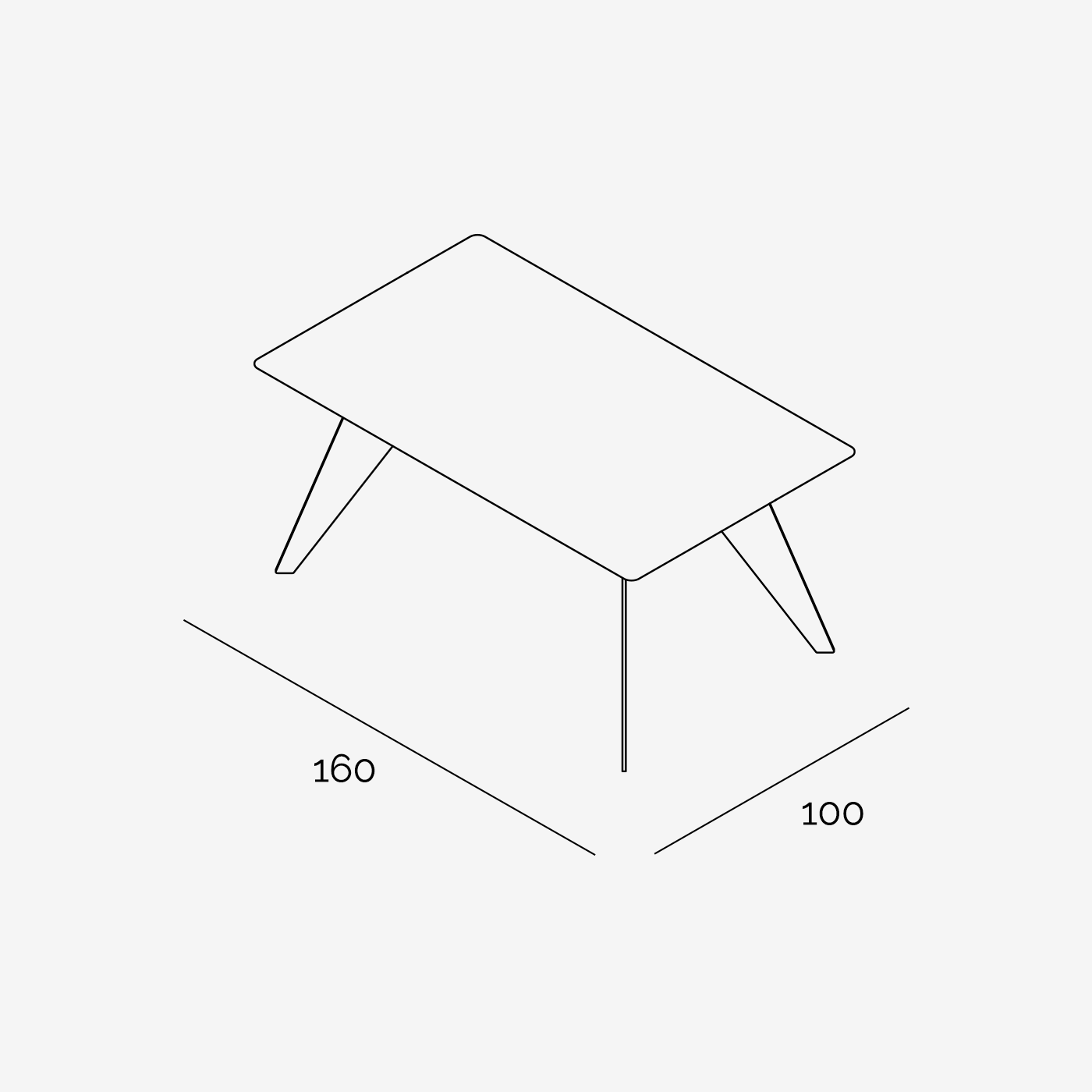 Esstisch Hoogland 160x100 cm technische Zeichnung