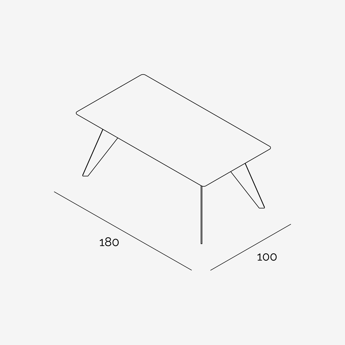 Esstisch Hoogland 180x100 cm technische Zeichnung