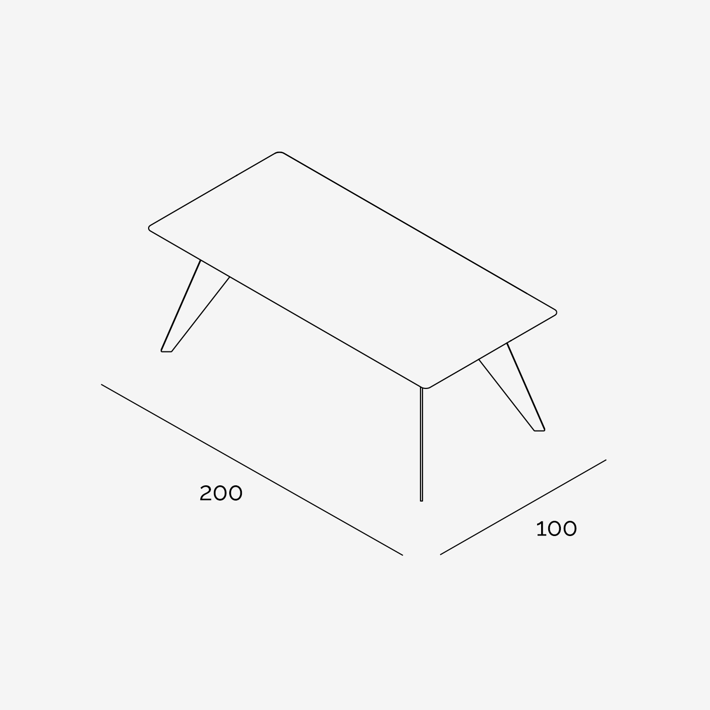 Esstisch Hoogland 200x100 cm technische Zeichnung