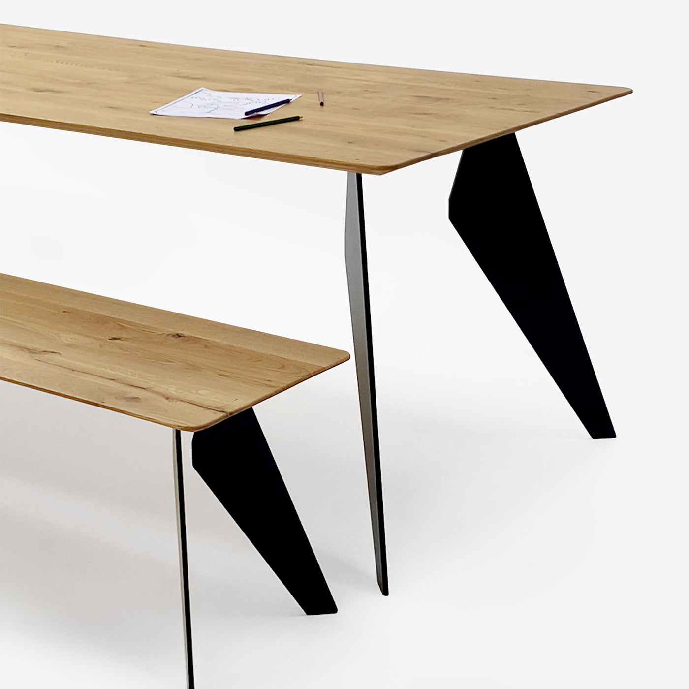 Esstisch Hoogland Schwarz und Sitzbank Hoogland Schwarz