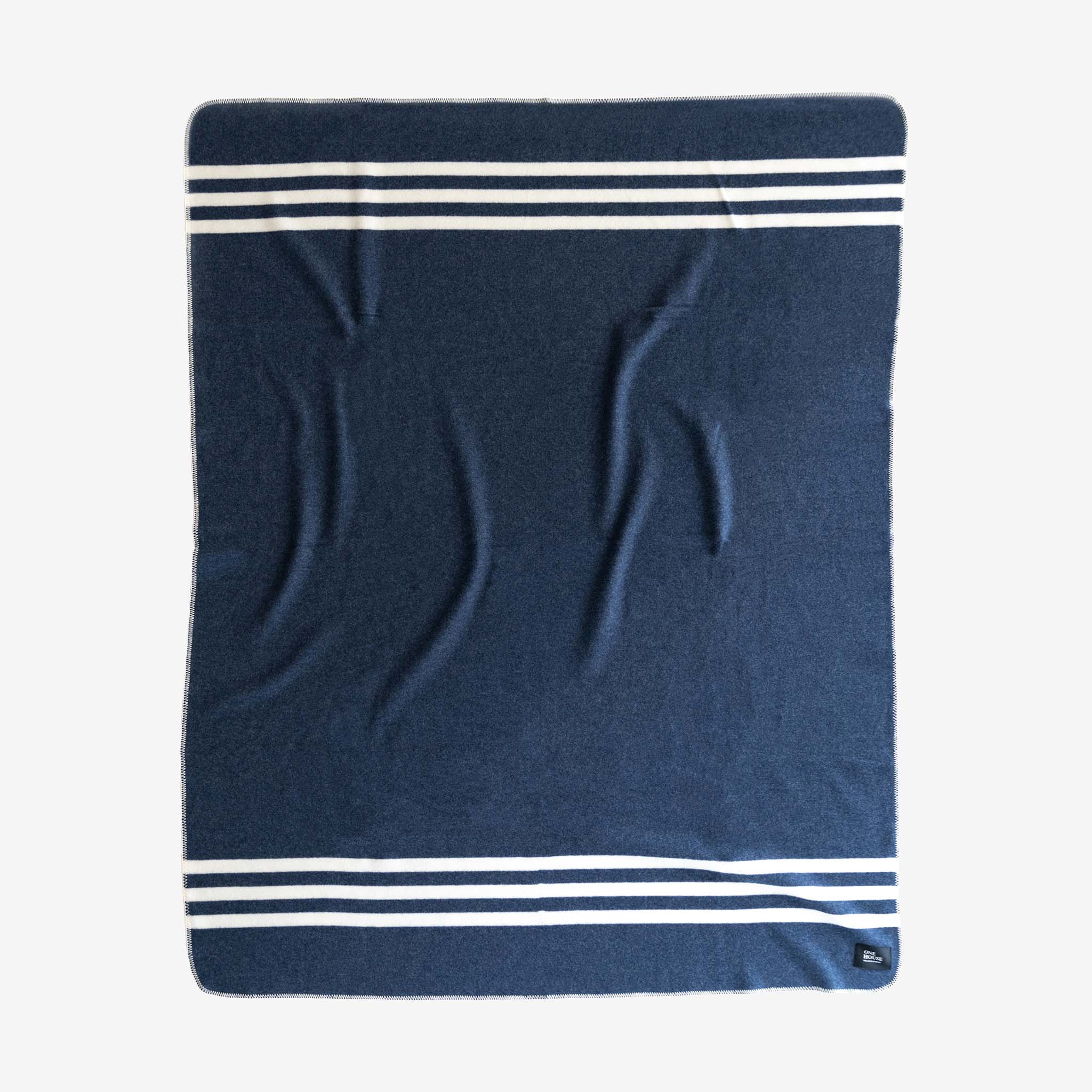 Fryske Decke Merinowolle 150x200 Navy