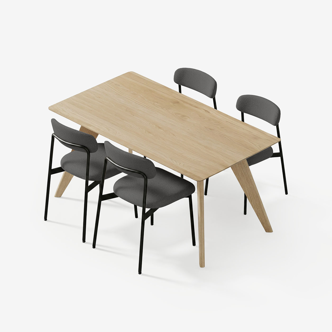 Esstisch Hielke 180 cm mit Maatje Stühle