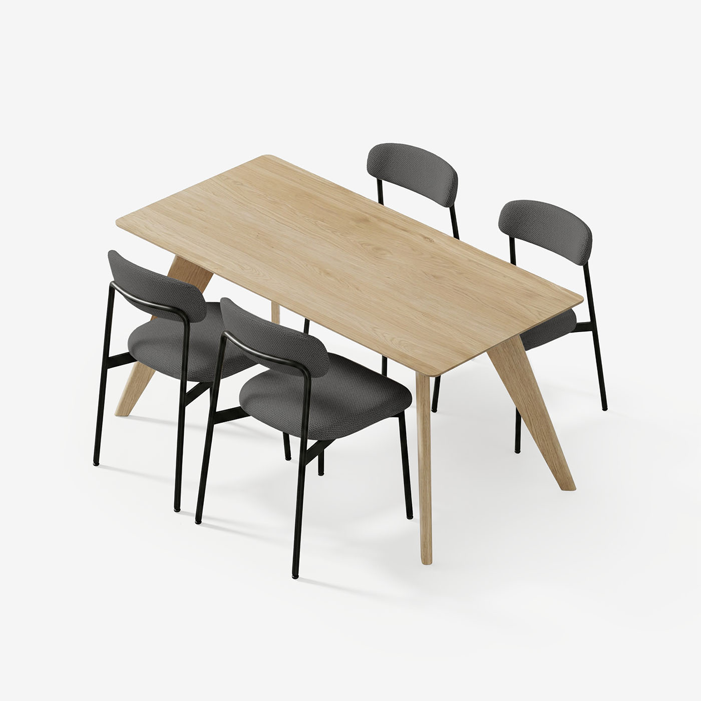Esstisch Hielke 180 cm mit Maatje Stühle