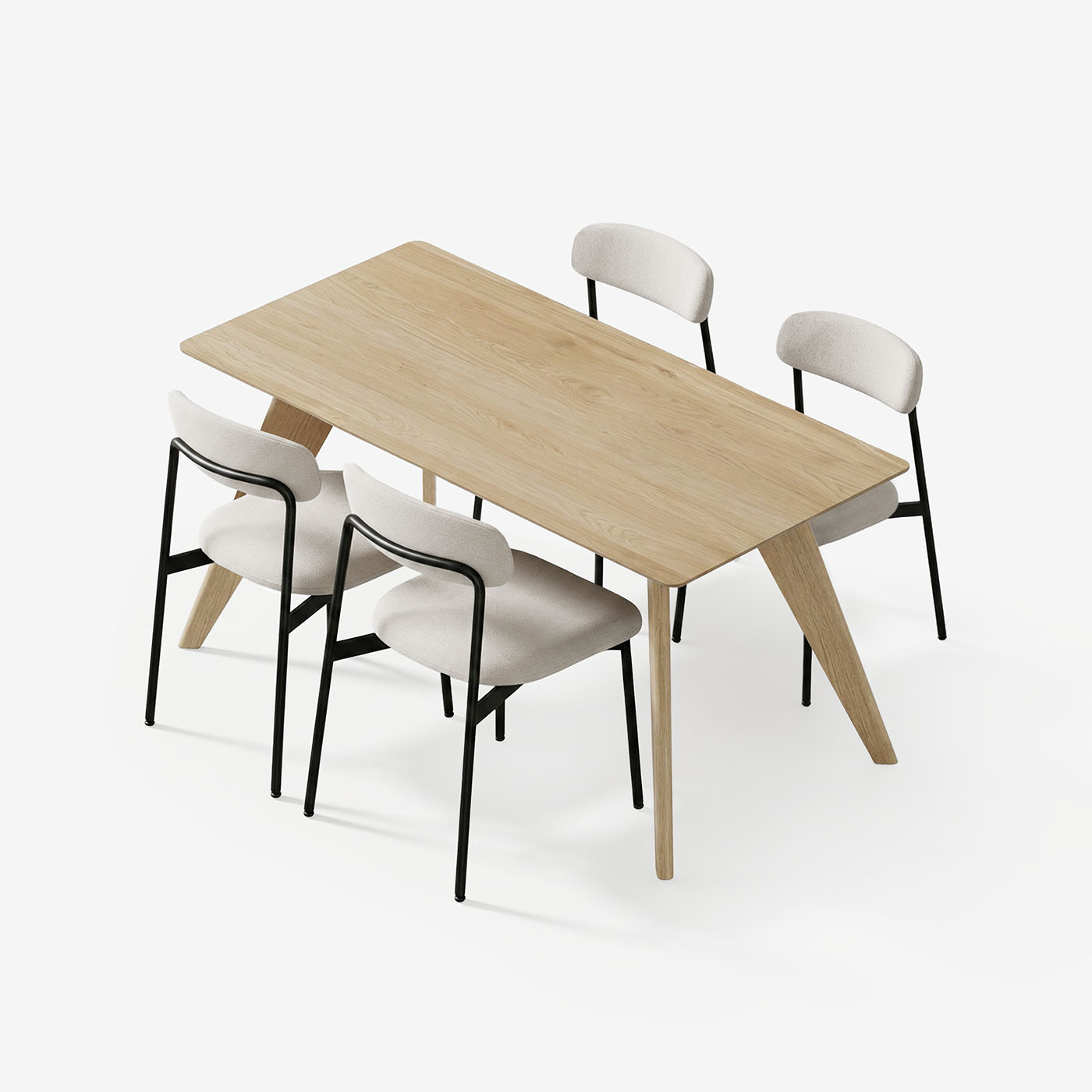 Esstisch Hielke 180 cm mit Maatje Stühle