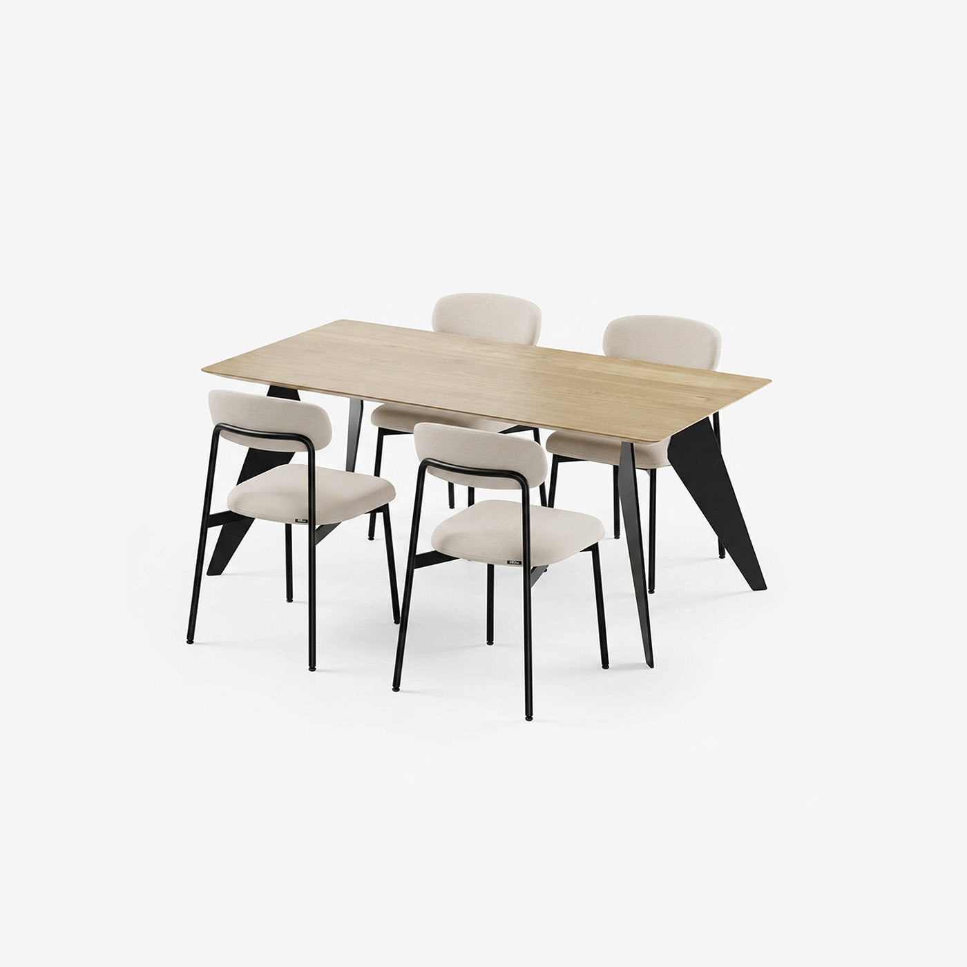 Esstisch Hoogland 180 cm mit Maatje Stühle