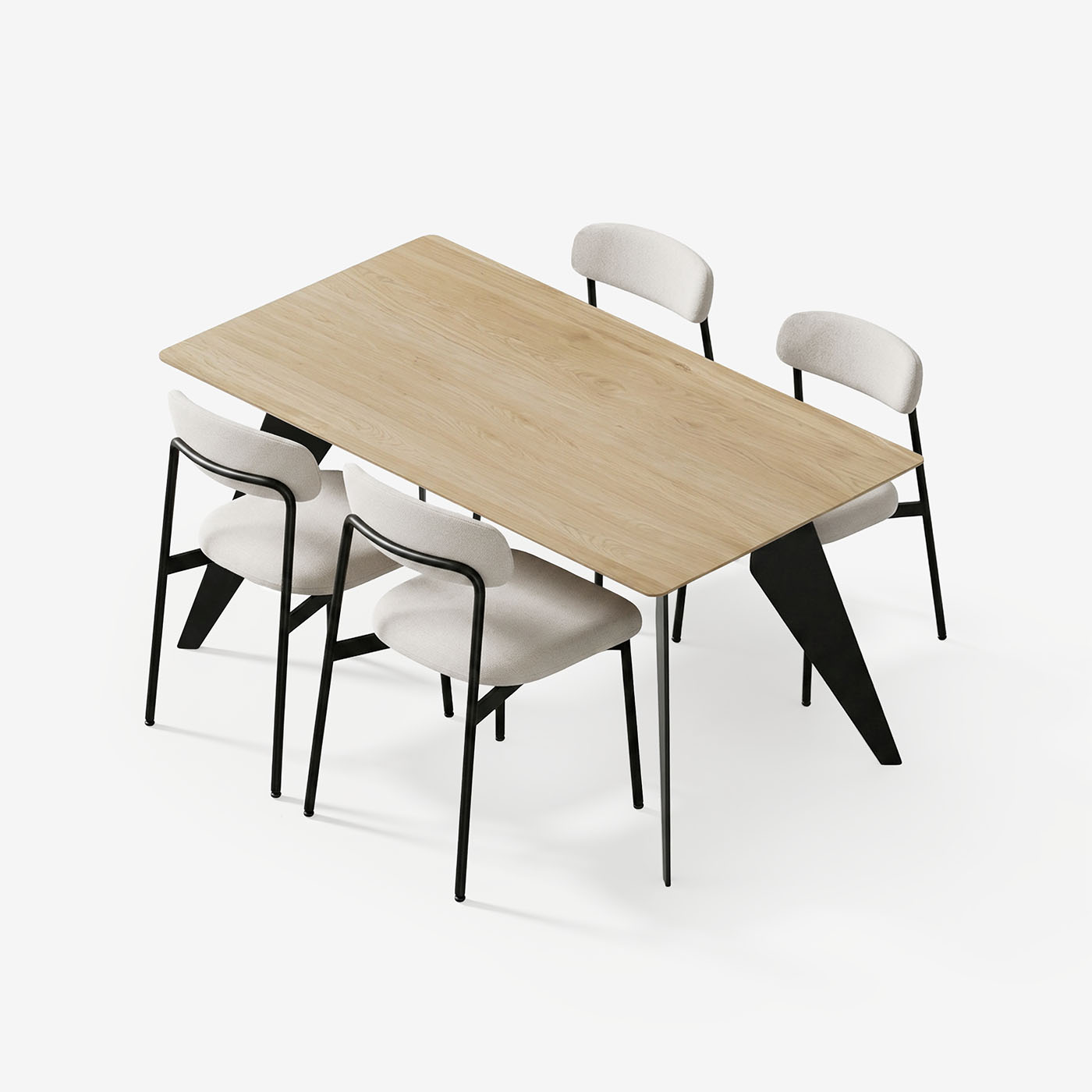 Esstisch Hoogland 180 cm mit Maatje Stühle