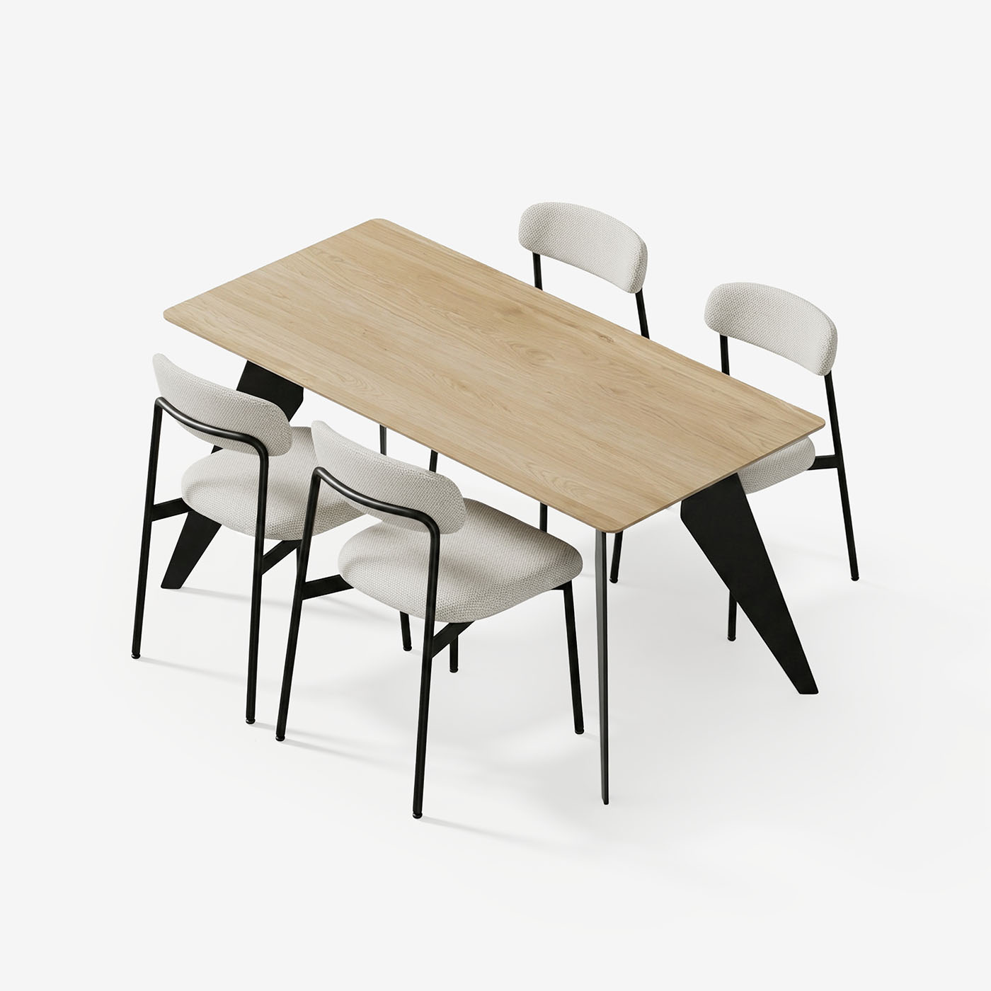Esstisch Hoogland 180 cm mit Maatje Stühle