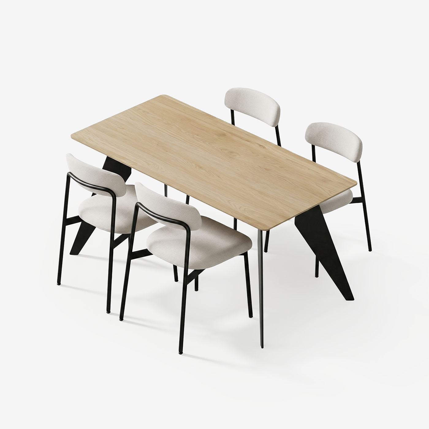 Esstisch Hoogland 180 cm mit Maatje Stühle