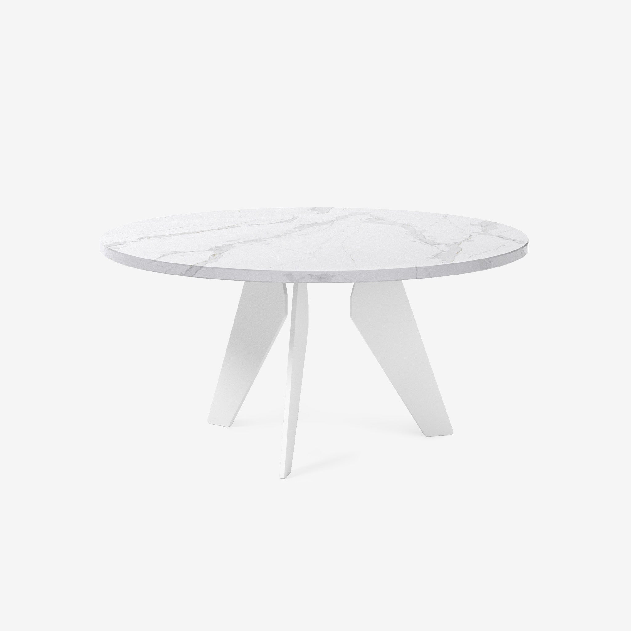 Hoogland Silestone Beistelltisch Calacatta Classic Gross 75 Metall Weiß