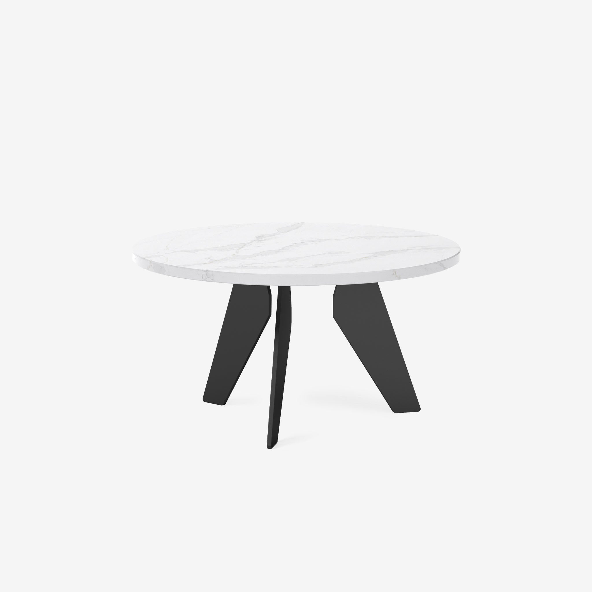 Hoogland Silestone Beistelltisch Calacatta Classic Klein 60 Metall Schwarz