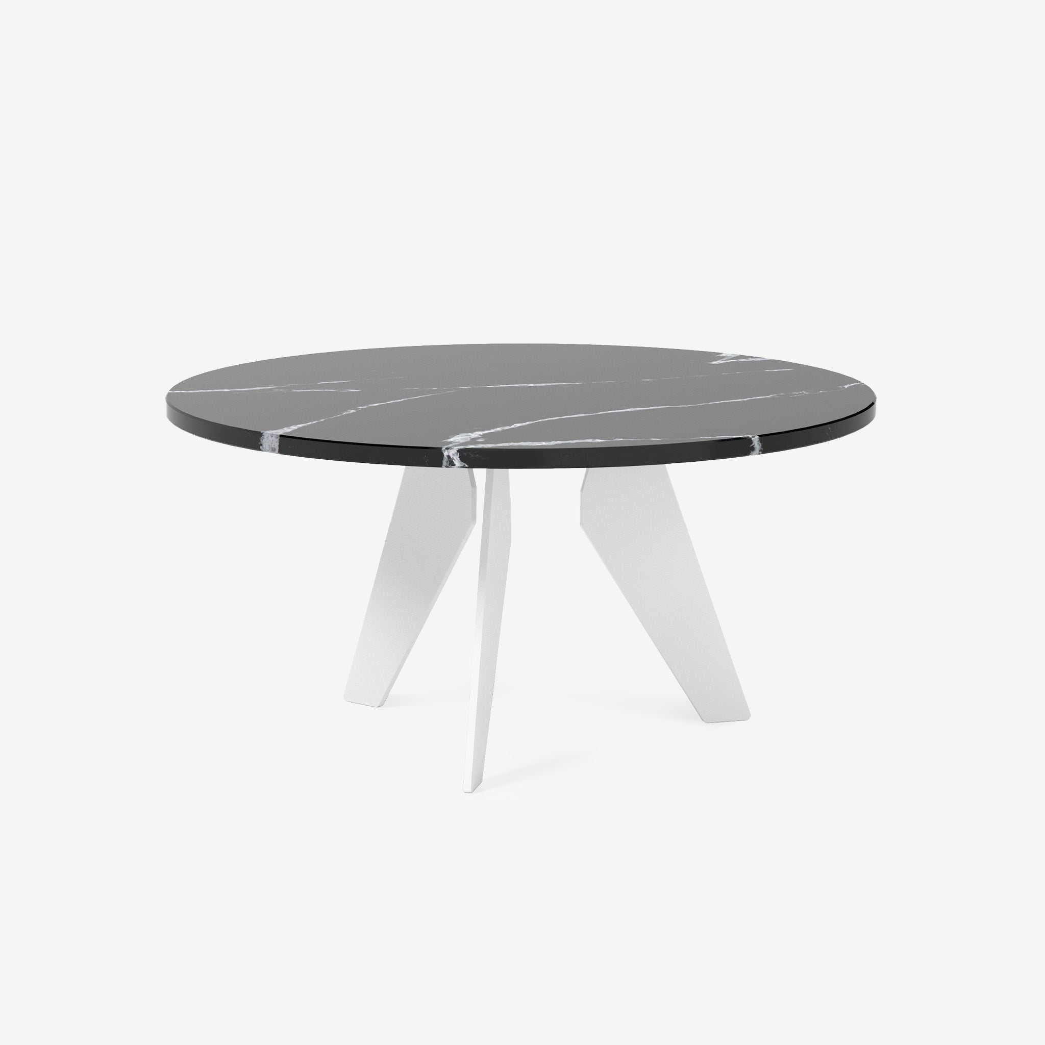 Hoogland Silestone Beistelltisch Eternal Marquina Gross 75 Metall Weiß