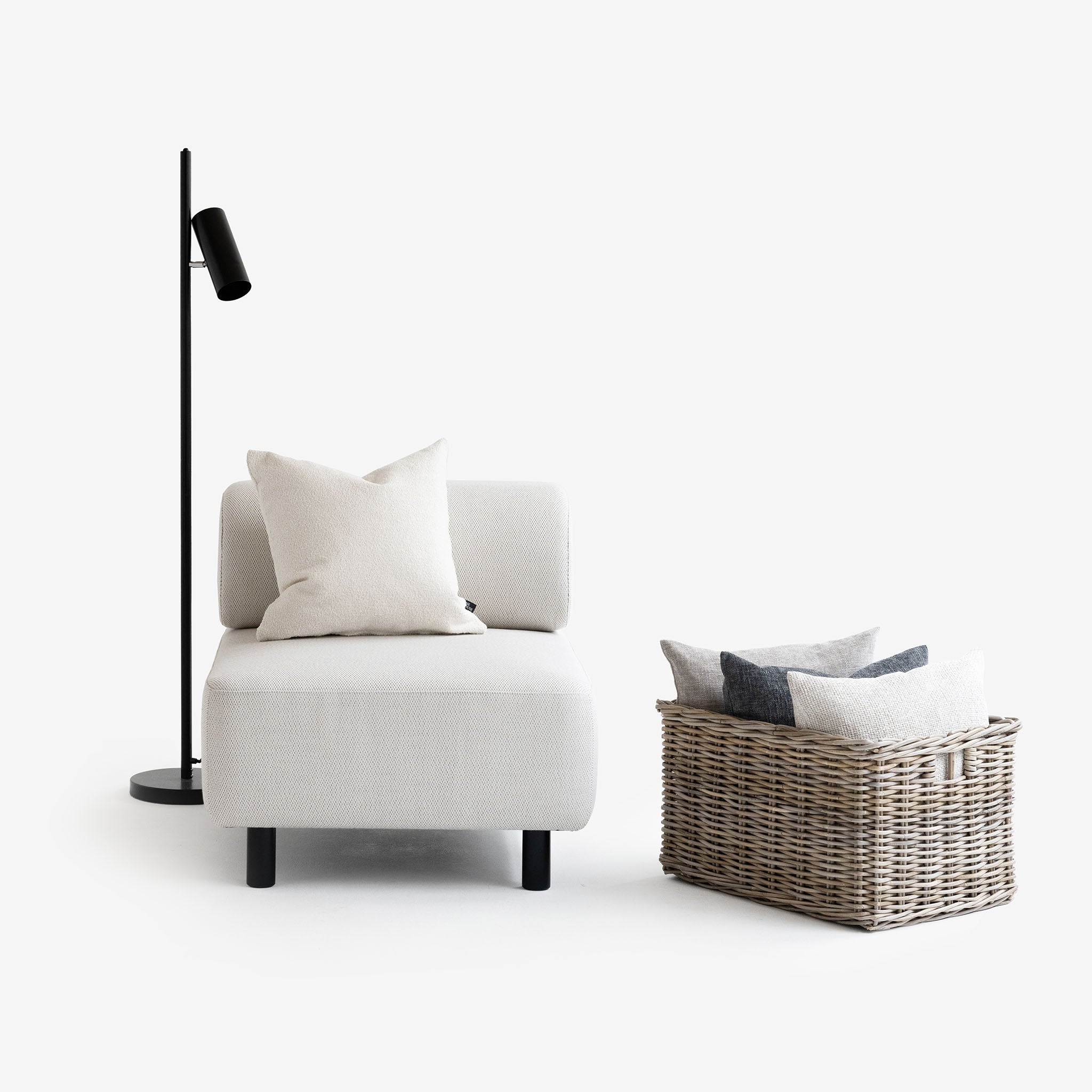 Kissen Teddy White mit Bolder Sofa 1 Sitzer