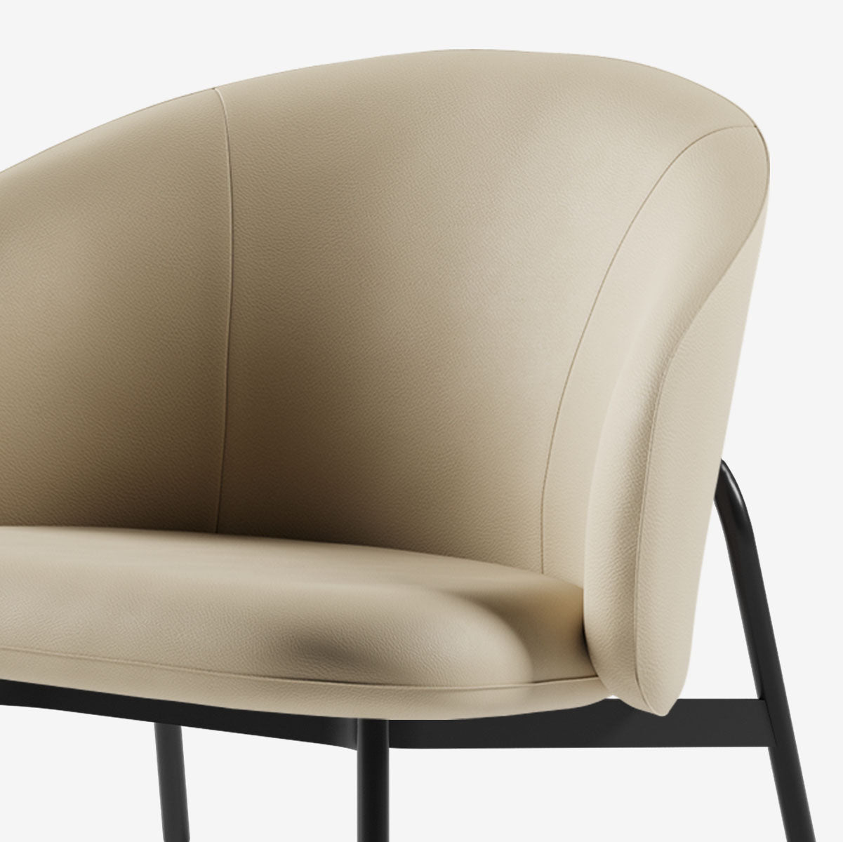 Maatje Loungesessel Leder Ivory Detail