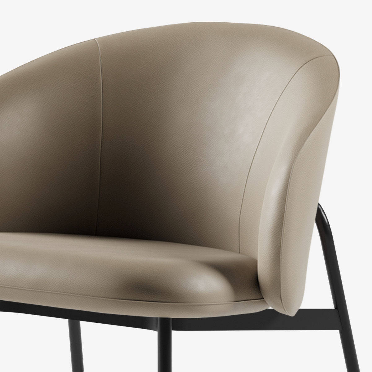 Maatje Loungesessel Leder Truffle Detail