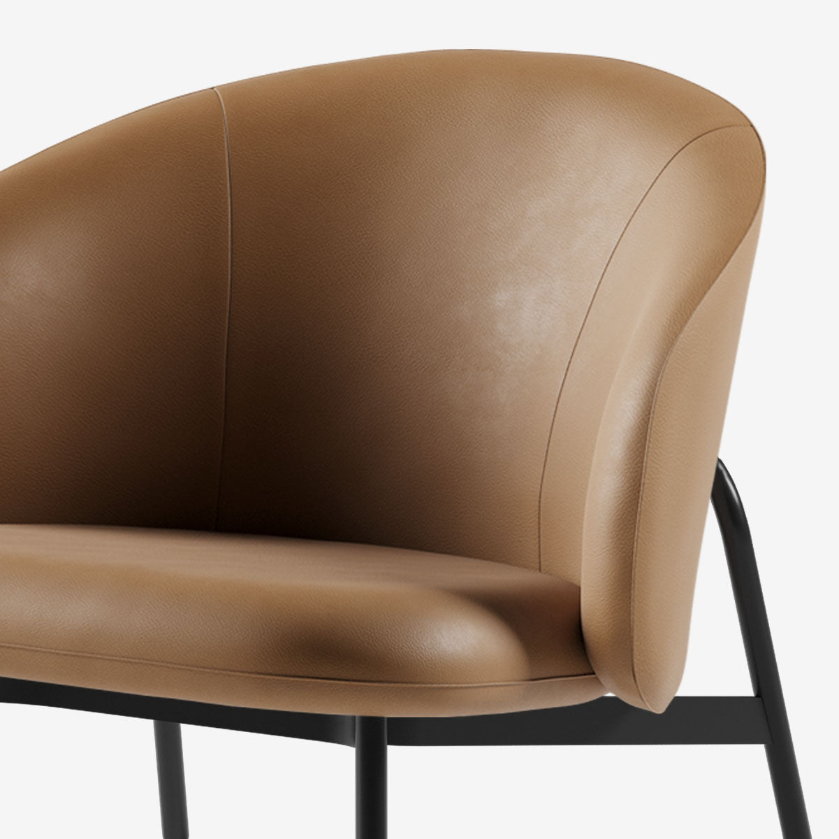 Maatje Loungesessel Leder Walnut Detail