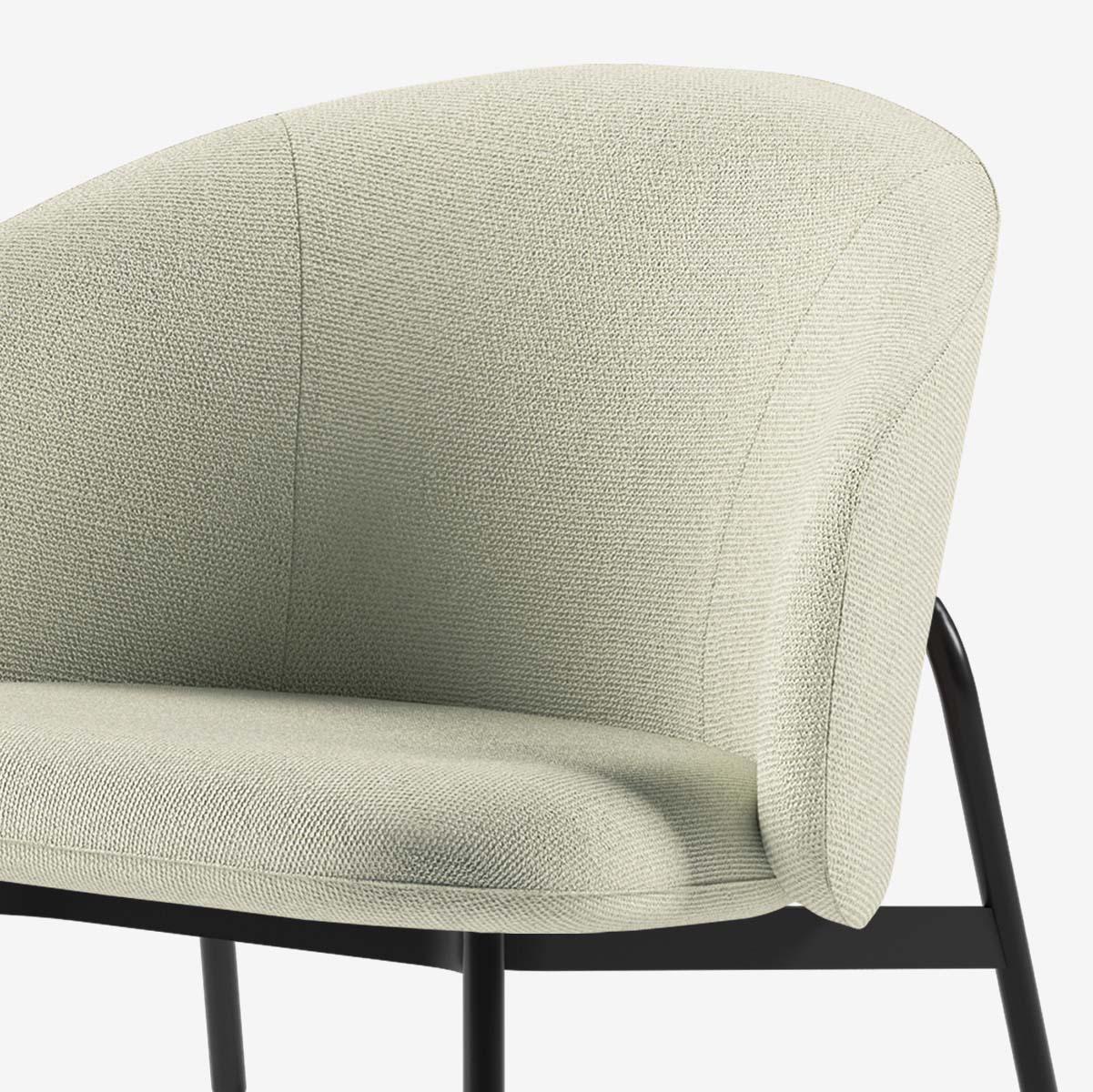 Maatje Loungesessel Schwarz Heritage Moss Detail