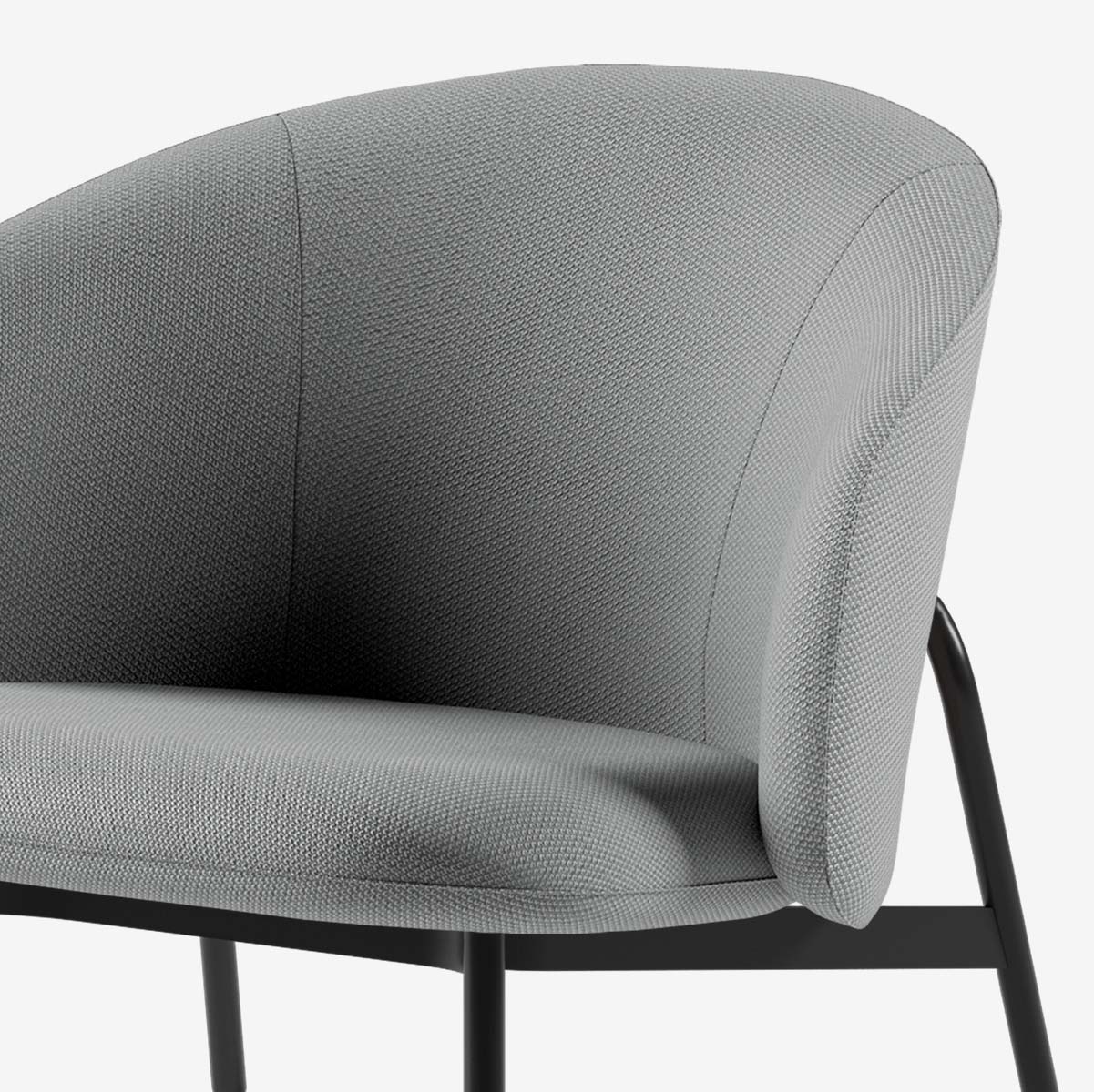 Maatje Loungesessel Schwarz Loop Charcoal Detail