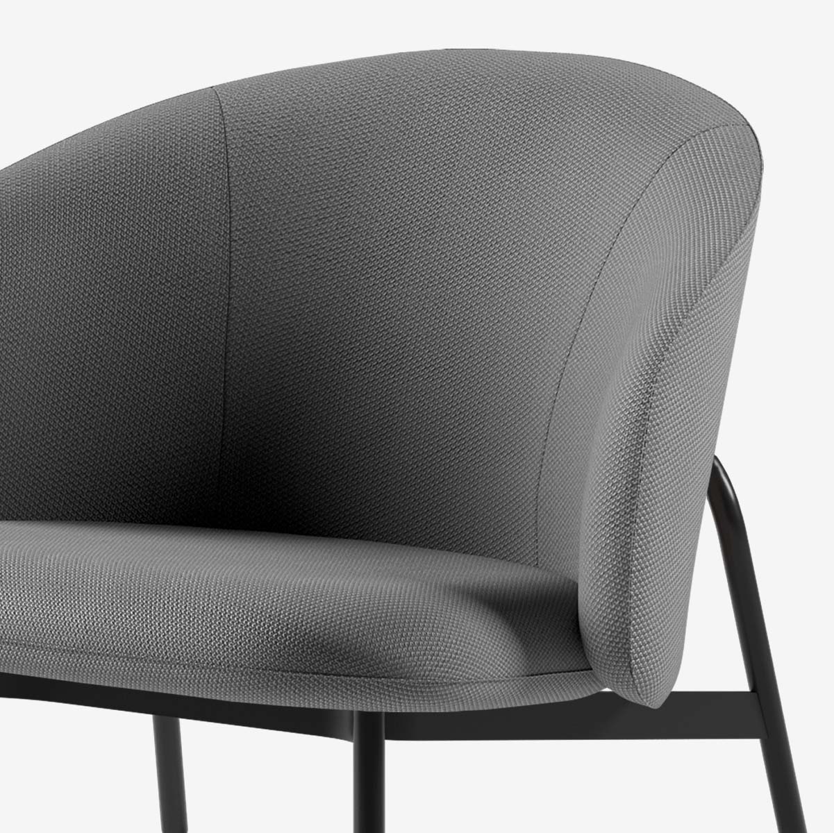 Maatje Loungesessel Schwarz Loop Shadow Detail