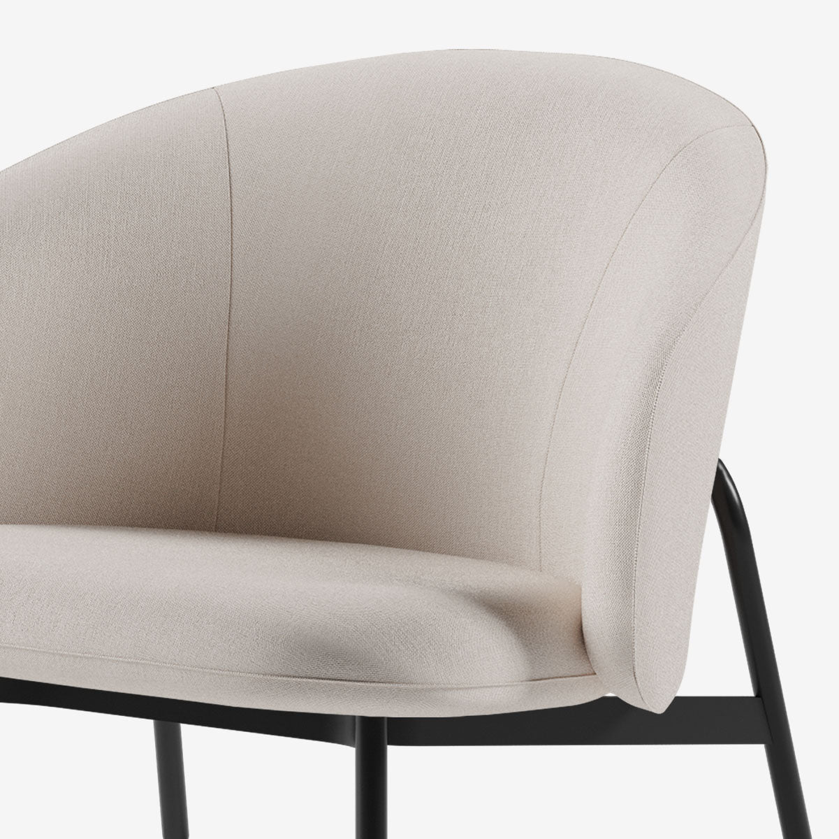 Maatje Loungesessel Schwarz Nantes Linen Chalk Detail