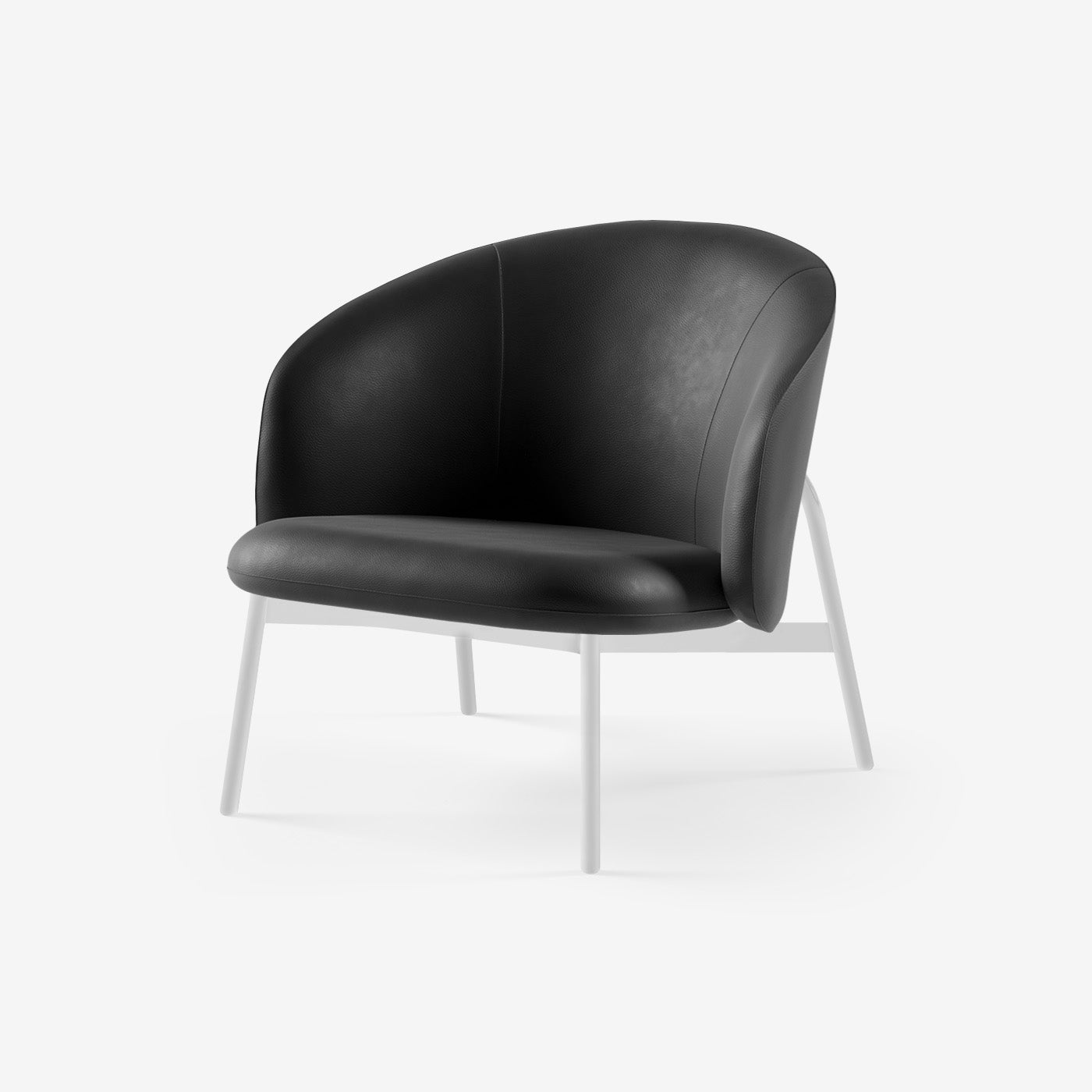 Maatje Loungesessel Weiß Leder Black