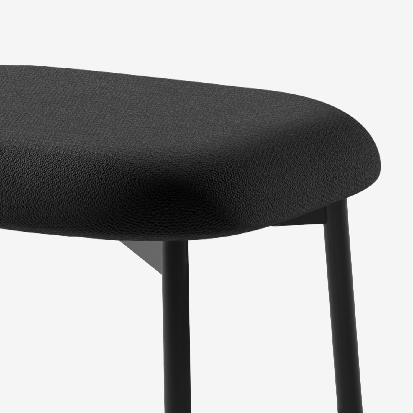 Maatje Ottoman Loop Frison Schwarz Detail