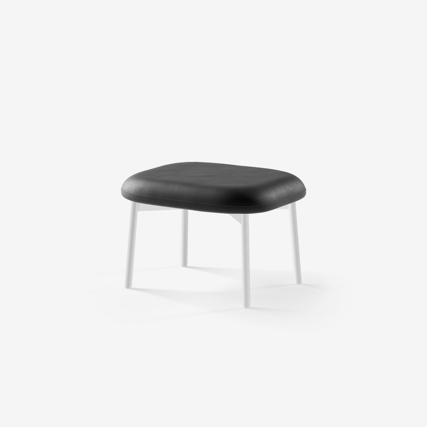 Maatje Ottoman Weiß Leder Black