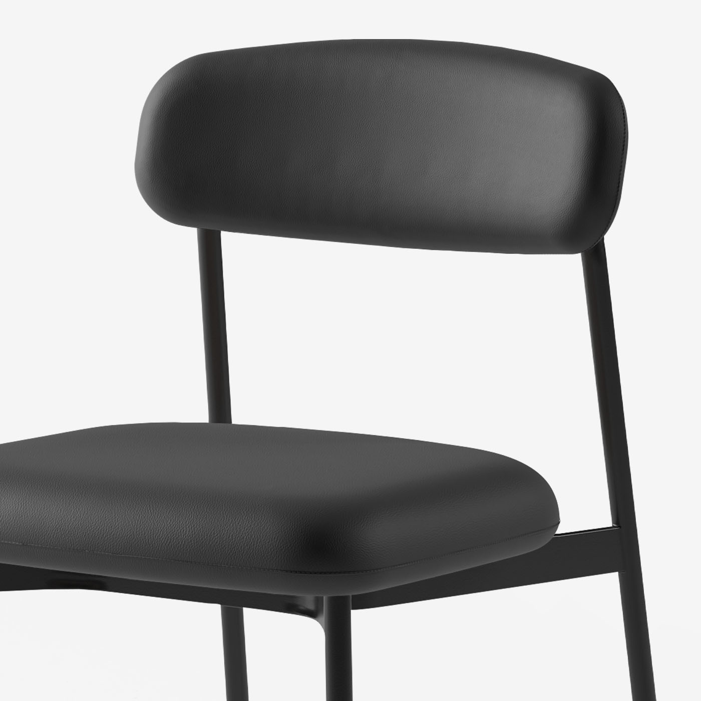 Maatje Stuhl Leder Black Detail