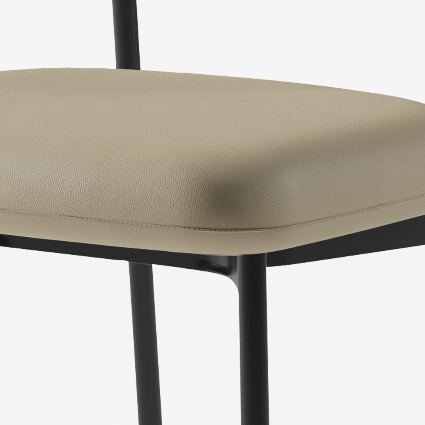 Maatje Stuhl Leder Ivory Sitzpolster Detail