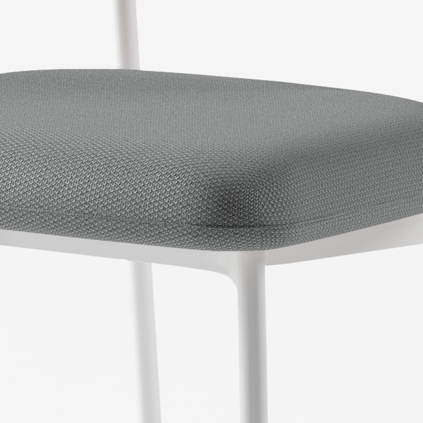 Maatje Stuhl Loop Charcoal Metall Weiss Sitzpolster Detail