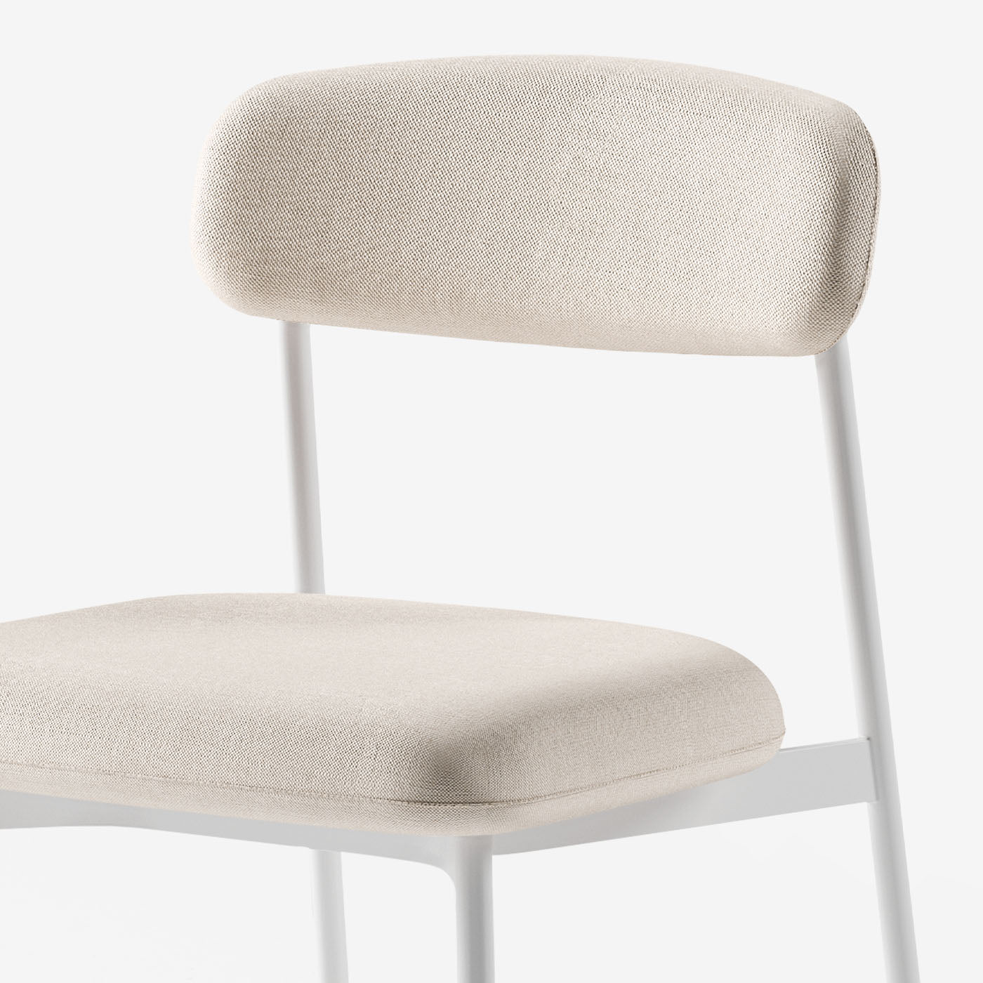 Maatje Stuhl Nantes Linen Chalk Metall Weiss Detail